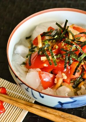 トマトとキムチで冷やし茶漬け(氷茶漬け)-レシピのメイン写真