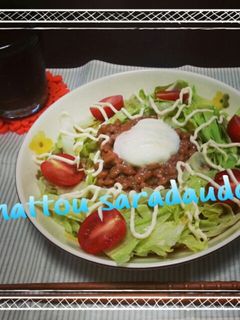 納豆サラダうどん♪-レシピのメイン写真