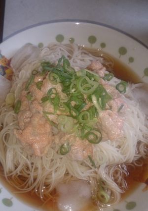夏に豚の明太マヨネーズのせそうめん！-レシピのメイン写真