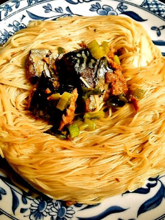 ☺鯖缶でご当地グルメ♪焼き鯖そうめん風☺-レシピのメイン写真