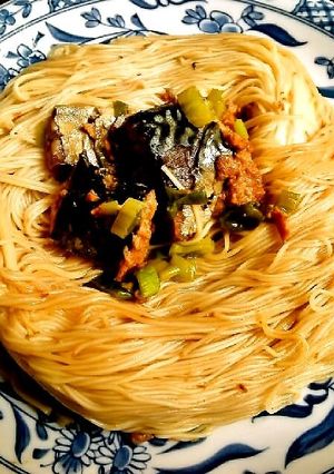 😊鯖缶でご当地グルメ♪焼き鯖そうめん風😊-レシピのメイン写真