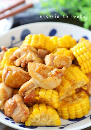 簡単＊トウモロコシと鶏もも肉の照り焼き-レシピのメイン写真