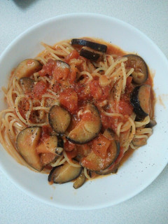ナスのトマトパスタ-レシピのメイン写真