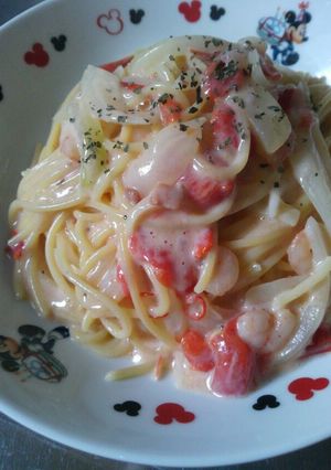 22.トマトクリームカルボナーラ-レシピのメイン写真