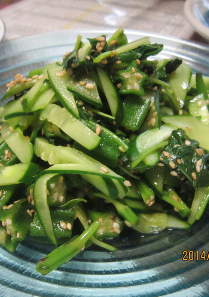 夏野菜３種のたっぷりおひたし♪-レシピのメイン写真
