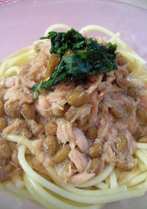 大葉にんにく醤油でツナと納豆のパスタ-レシピのメイン写真