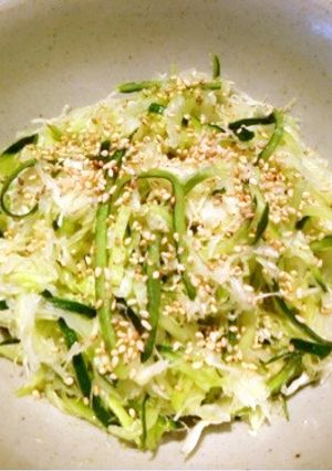 キャベツと胡瓜の鶏ガラスープ和え-レシピのメイン写真