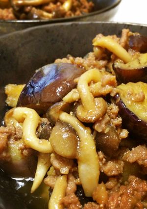 ご飯がススム！なすとひき肉の甘辛味噌炒め-レシピのメイン写真