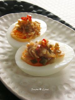 美味しいよ♫ゆで卵+刻みザーサイ-レシピのメイン写真