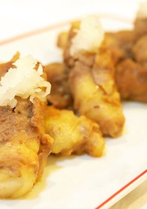 豚肉の蓮根、ネギ、大根巻バター甘味噌風味-レシピのメイン写真