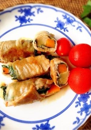 夏バテ防止!豚薄切り肉のヘルシー野菜巻き-レシピのメイン写真