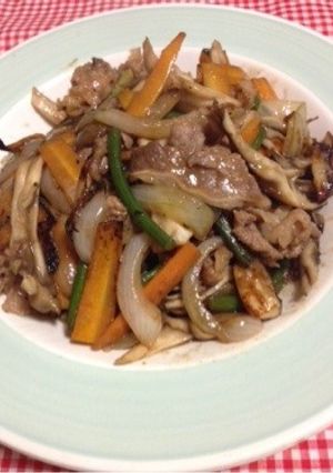 味付き牛肉とニンニクの芽の野菜炒め-レシピのメイン写真