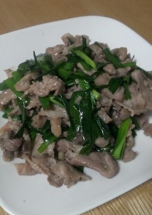 行者菜（ニラでも）と豚肉のレモン炒め-レシピのメイン写真