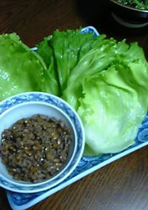 甘辛納豆のレタス包み-レシピのメイン写真
