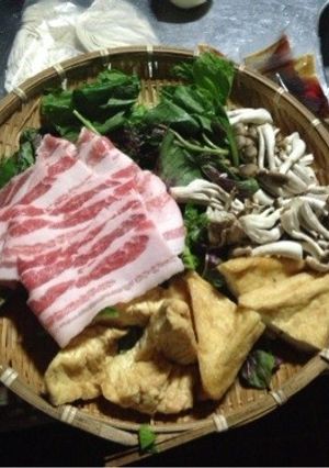 空芯菜と、バラ豚の鍋、冷やうどん-レシピのメイン写真