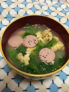 レタスがおいしい鮮やかスープ-レシピのメイン写真
