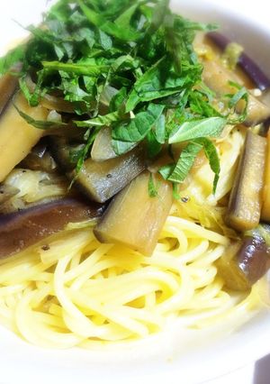 茄子とレタスの和風パスタ-レシピのメイン写真