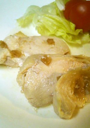 レンジで簡単ヘルシー 鶏胸肉のワイン蒸し-レシピのメイン写真