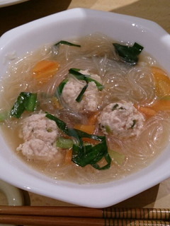 鶏団子入り春雨スープ♪-レシピのメイン写真