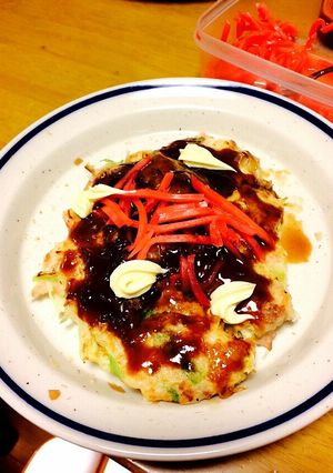 超簡単！サクッふわっ♪山芋入りお好み焼き-レシピのメイン写真