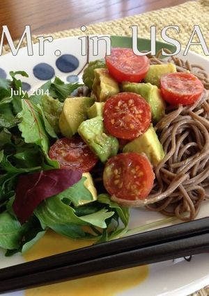わさび醤油ドレッシング de そばサラダ-レシピのメイン写真
