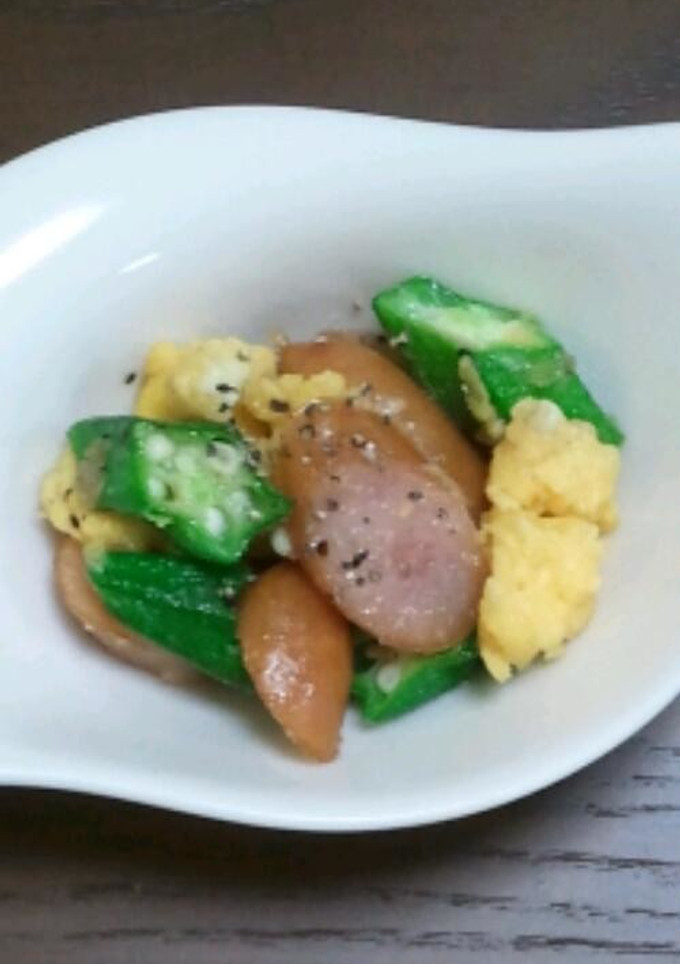 *お弁当*オクラとウインナーと卵の炒め物-レシピのメイン写真