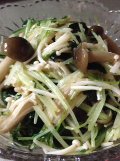 簡単おいしい水菜ときのこめんつゆ和え-レシピのメイン写真