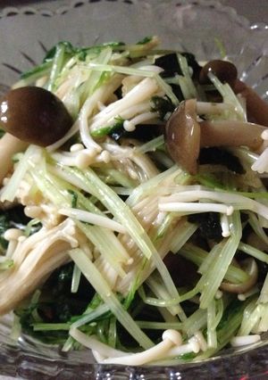 簡単おいしい水菜ときのこめんつゆ和え-レシピのメイン写真