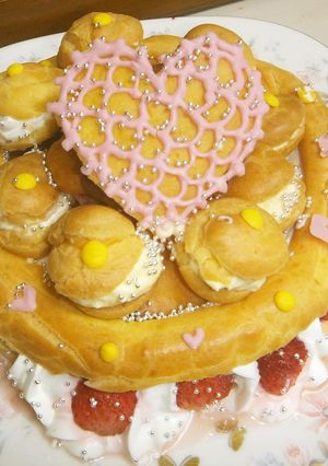 シュークリームの誕生日ケーキ♡-レシピのメイン写真
