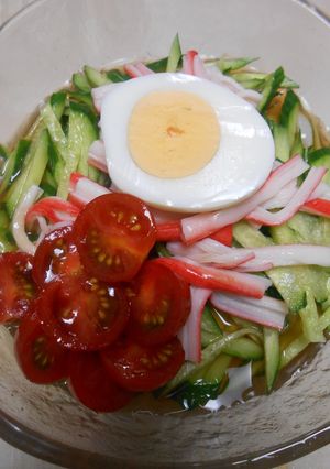 冷凍うどんで冷やしきゅうりうどん-レシピのメイン写真