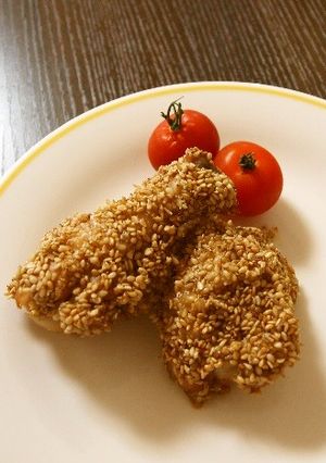 ゴマまみれ☆手羽元オーブン焼き-レシピのメイン写真