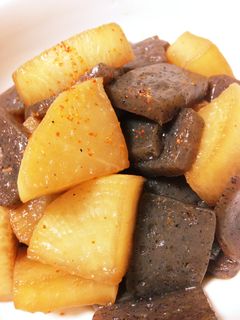 大根とこんにゃくの甘辛煮*-レシピのメイン写真