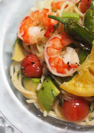 塩レモンで海老とトマトの冷製パスタ-レシピのメイン写真
