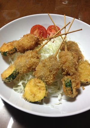 串カツ. (ズッキーニとチキン)-レシピのメイン写真