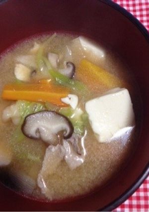 ひっつみ入り豚汁-レシピのメイン写真