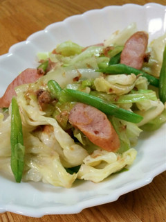 インゲンとキャベツ☆おかか*めんつゆ炒め-レシピのメイン写真