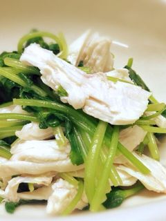 レンジで簡単!鶏胸肉の酒蒸し三つ葉和え-レシピのメイン写真