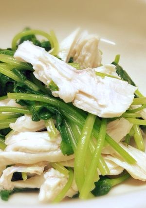 レンジで簡単！鶏胸肉の酒蒸し三つ葉和え-レシピのメイン写真