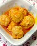 揚げないふわふわ鶏肉団子トマトソース煮