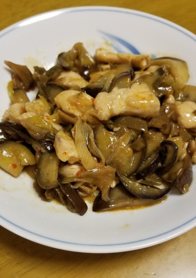 ささみと茄子のザーサイ炒め-レシピのメイン写真
