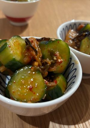 誰でも簡単味付け！胡瓜の塩昆布キムチ和え-レシピのメイン写真