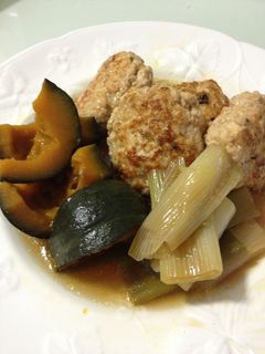 坊ちゃんカボチャとつくね煮-レシピのメイン写真