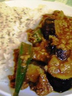 茄子とオクラのキーマカレー!-レシピのメイン写真