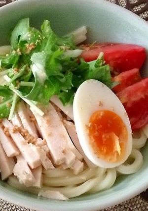 蒸し鶏の胡麻つゆサラダうどん-レシピのメイン写真