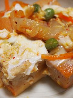 高野豆腐のキムチ卵とじ-レシピのメイン写真