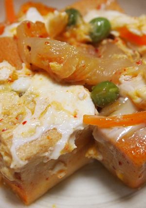 高野豆腐のキムチ卵とじ-レシピのメイン写真