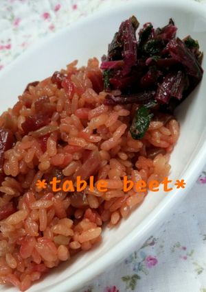 ビーツの炊き込み御飯＊ﾅﾑﾙ添え-レシピのメイン写真