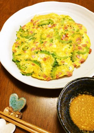 ゴーヤとウインナーのぺらぺら焼　醤油マヨ-レシピのメイン写真