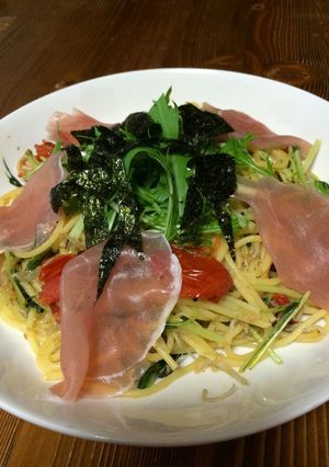 水菜とじゃこのペペロンチーノ-レシピのメイン写真