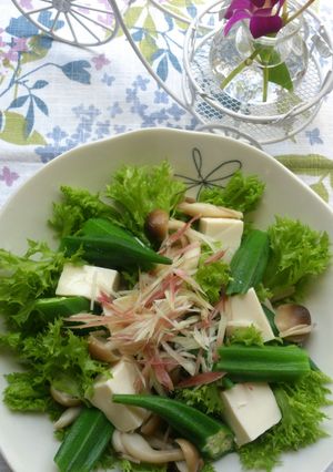 ♪豆腐とオクラの夏サラダ♪-レシピのメイン写真